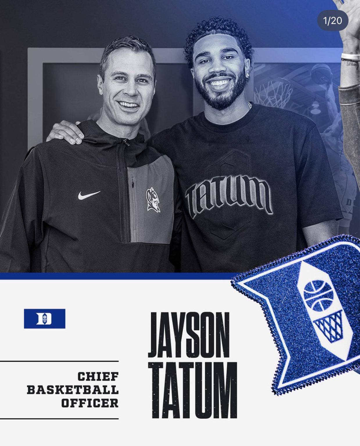 塔图姆被任命为杜克大学篮球运营总监 担任特别顾问